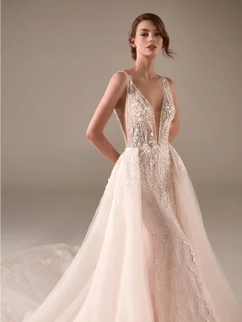 Pronovias Sale Chimamanda #0 Off White/Crystal/Pink thumbnail